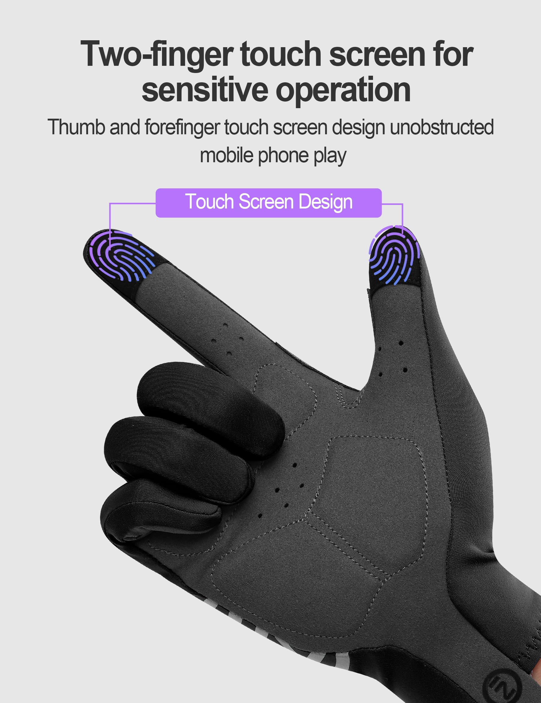 INBIKE Fahrradhandschuhe Herren Damen Lang Sommer Atmungsaktiv Radhandschuhe MTB Handschuhe Langfinger Reflektierende Anti-Rutsch für Radfahren Rennrad Sport