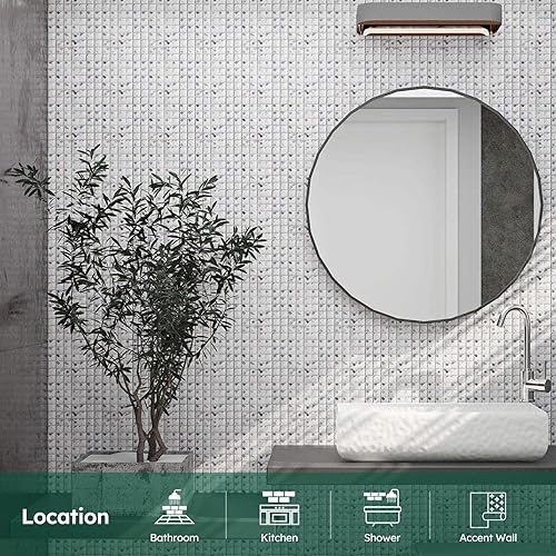 Miniatura 2 de Diflart Azulejo de mosaico de cristal de mosaico de cristal de diamante 3/4 pulgadas paquete de 5 (plata)