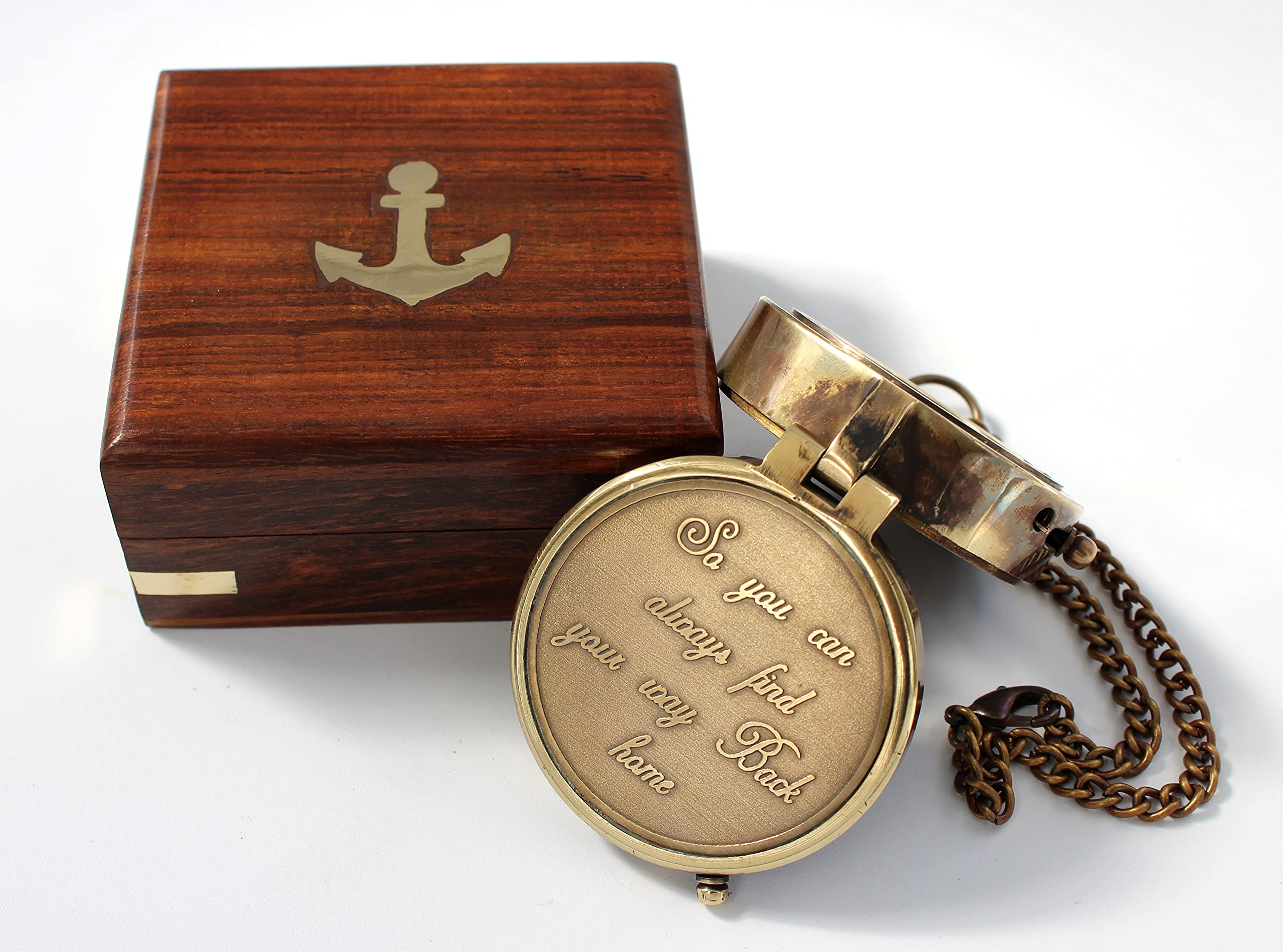 Camping Compass Engraved with “So You Can Always Find Your Way Back Home”, Gift Compass for Christmas