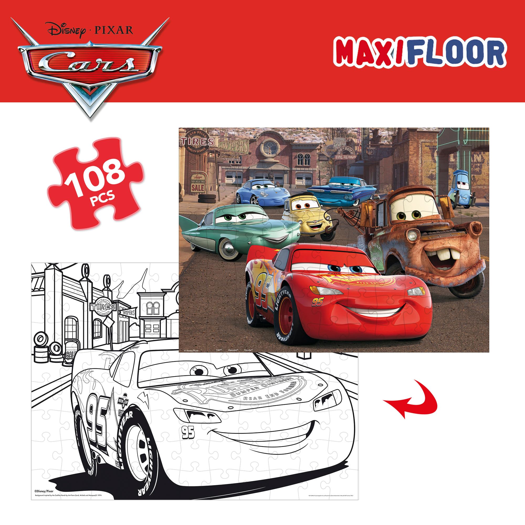 Amazon.com: Disney 63963 Puzzle Df Supermaxi Cars 3 Racer with 108