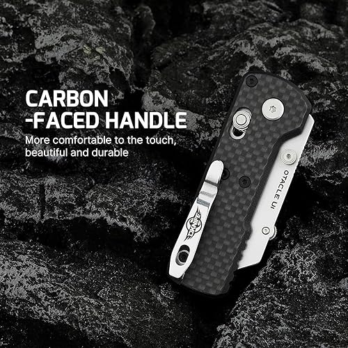 Miniatura 4 de OKNIFE Otacle U1 - Cuchillo plegable de bolsillo, cortador de caja de cambio rápido con bloqueo de riel, cuchillo de afeitar EDC con clip de
