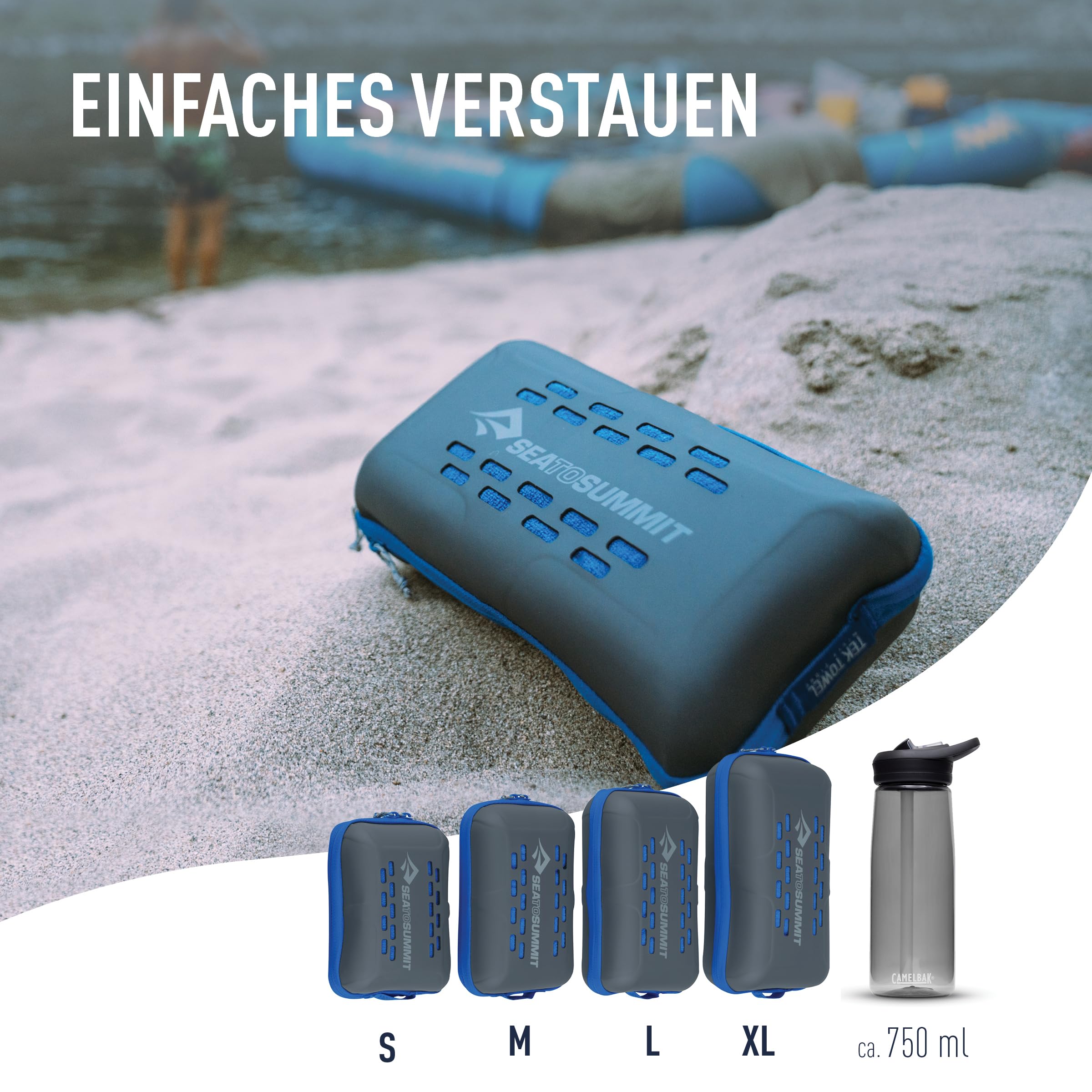 Sea to Summit - Tek Towel Reisehandtuch - Badetuch - Weiches Frottee - Saugfähig & Schnelltrocknend - Aufhänger & Tasche - Camping, Bootsfahrten & Fitness
