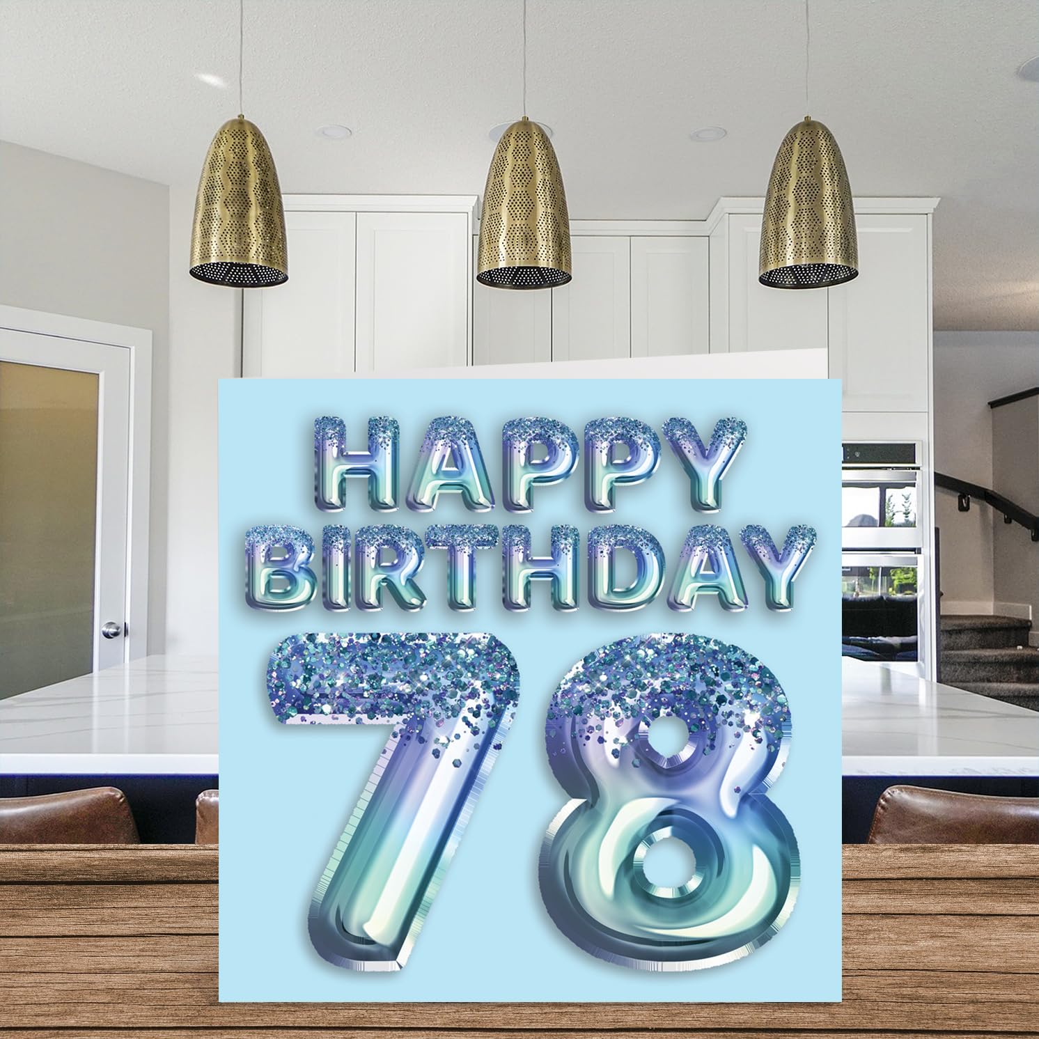 MAGJUCHE 78th Birthday Card - Laser Cut Glitter Blue Card For Men & Women