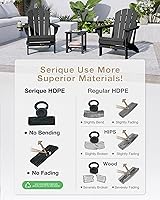 Vista 8 de Silla Adirondack plegable con textura de madera, sillas de patio resistente a la intemperie, silla de exterior, silla de césped con soporte