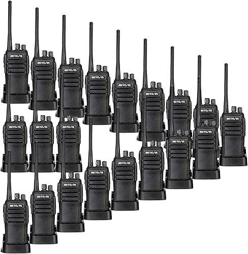 Retevis Paquete de 20 Walkie Talkies RT21, radio bidireccional de largo alcance recargable, radios resistentes de 2 vías, señal fuerte estable, para