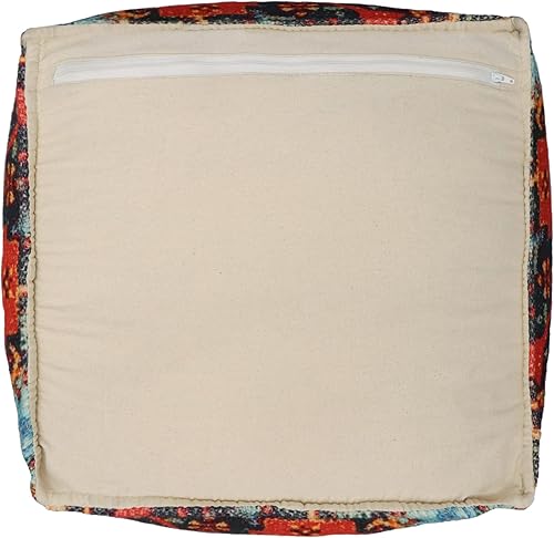 Miniatura 5 de COTTON CRAFT Puf de tartán a cuadros, taburete otomano de Navidad y Navidad, para dormitorio, decoración del hogar, cómodo puf cuadrado de algodón