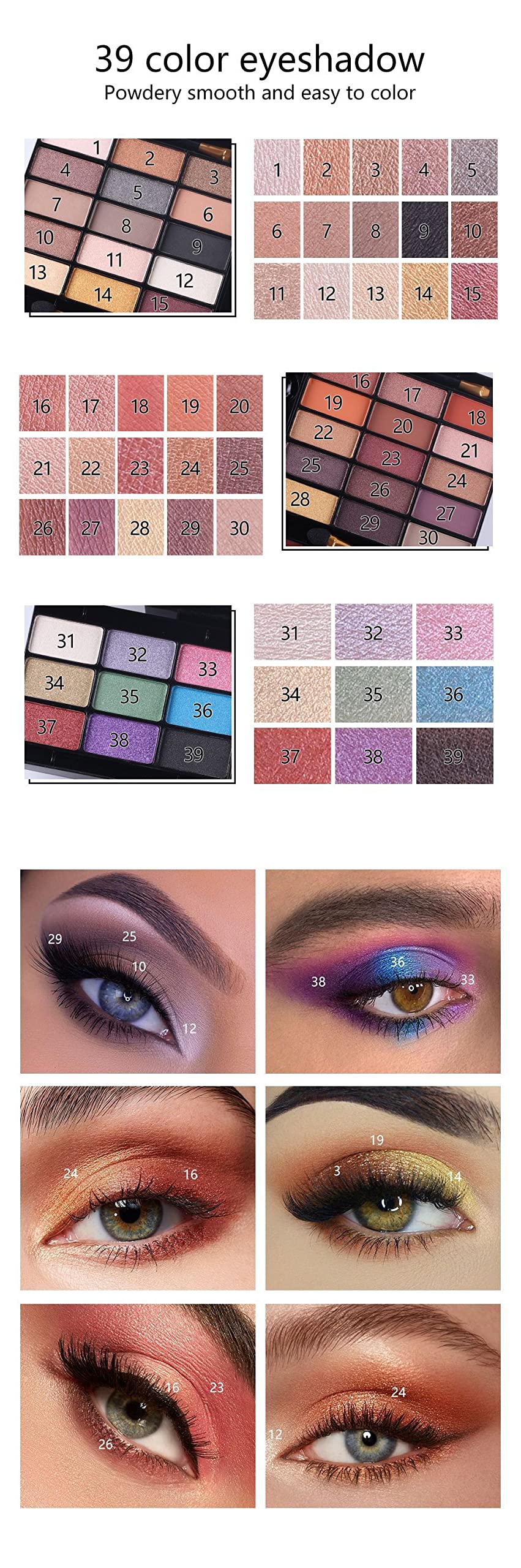 Kit de maquillage femme complet, Cofret maquillage pour femme, Palette maquillage, Cosmetic Makeup avec Ombres à Paupières, Pinceaux, Correcteur, Mascara..(39 Couleur)