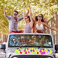 Vista 5 de Deekin 24 Piezas Llaveros de Patito de Goma 2.17'' Llaveros Lindos Chirriantes de Patito de Crucero a Granel Cadenas 3D para Regalo de Navidad