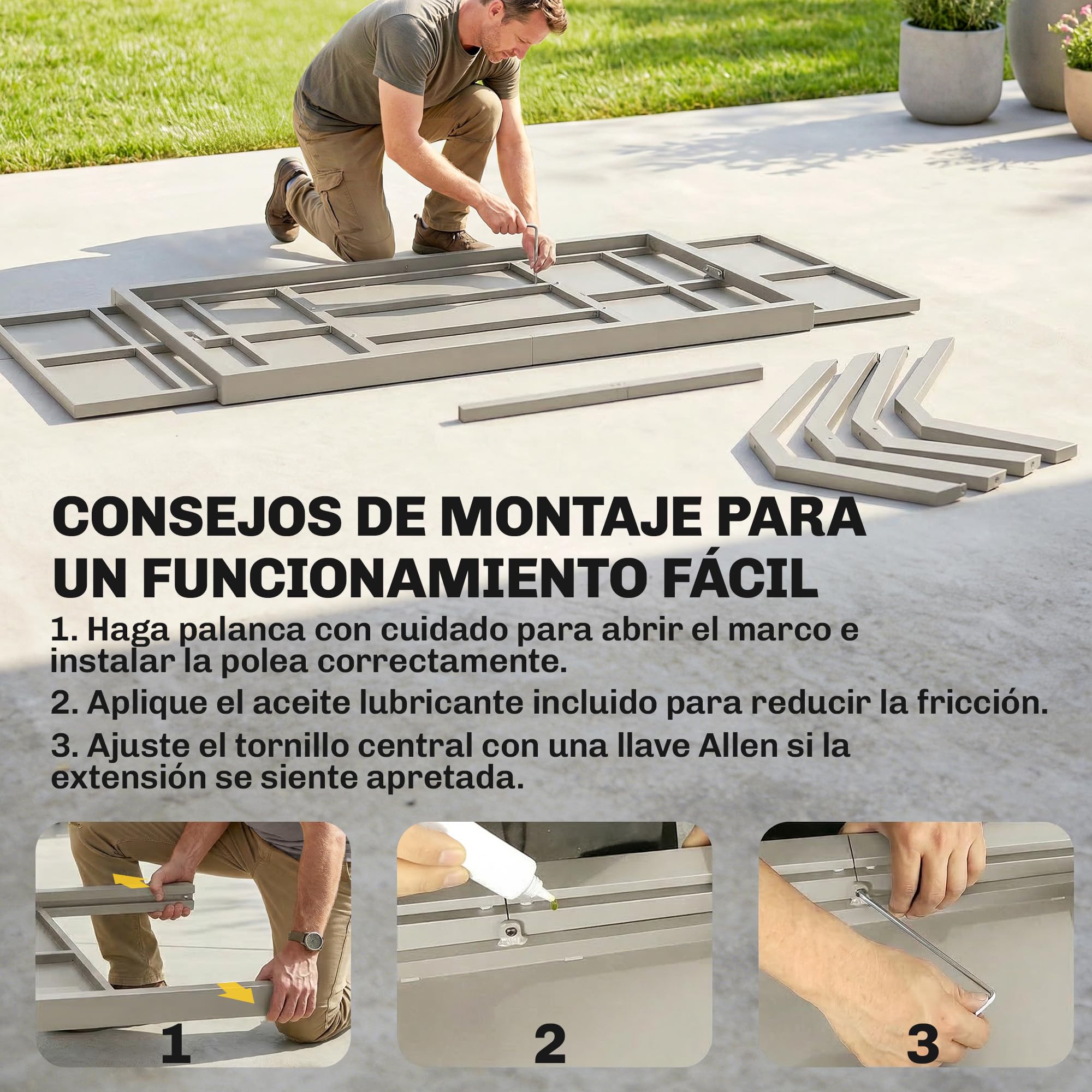 Outsunny Tavolo da giardino allungabile con superficie in alluminio, 154/214 x 85 cm, tavolo da pranzo per esterni, allungabile, rettangolare, con effetto legno, per 8-10 persone, per patio, terrazza