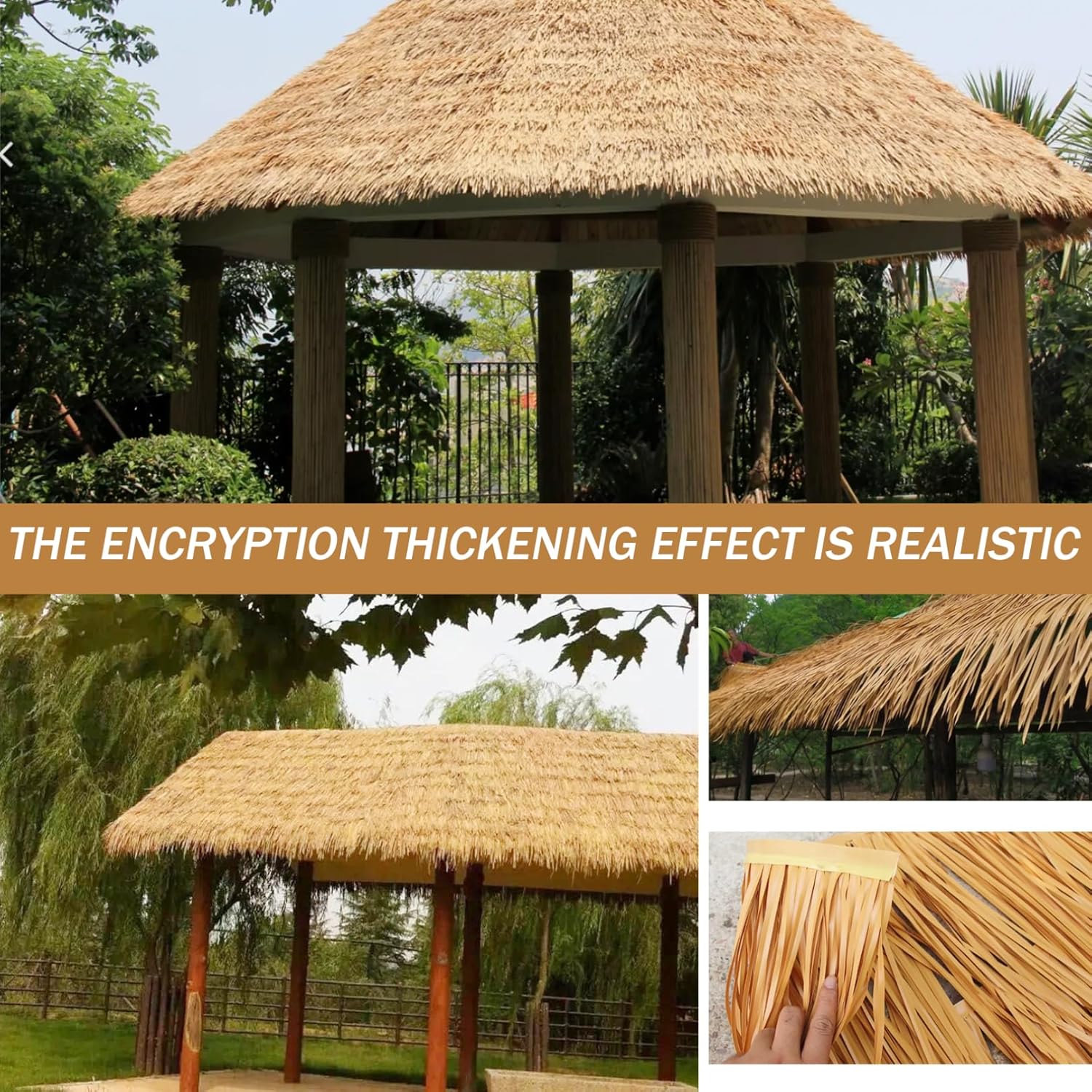 Thatch Roof, Grass Table Skirt, 9.84ftx19.7in Hawaiian Table Skirt, Cuttable Foldable Thatch Roof, Artificial Roofing for Summer Tropical Birthday Beach Party Bar Decor, Style 1