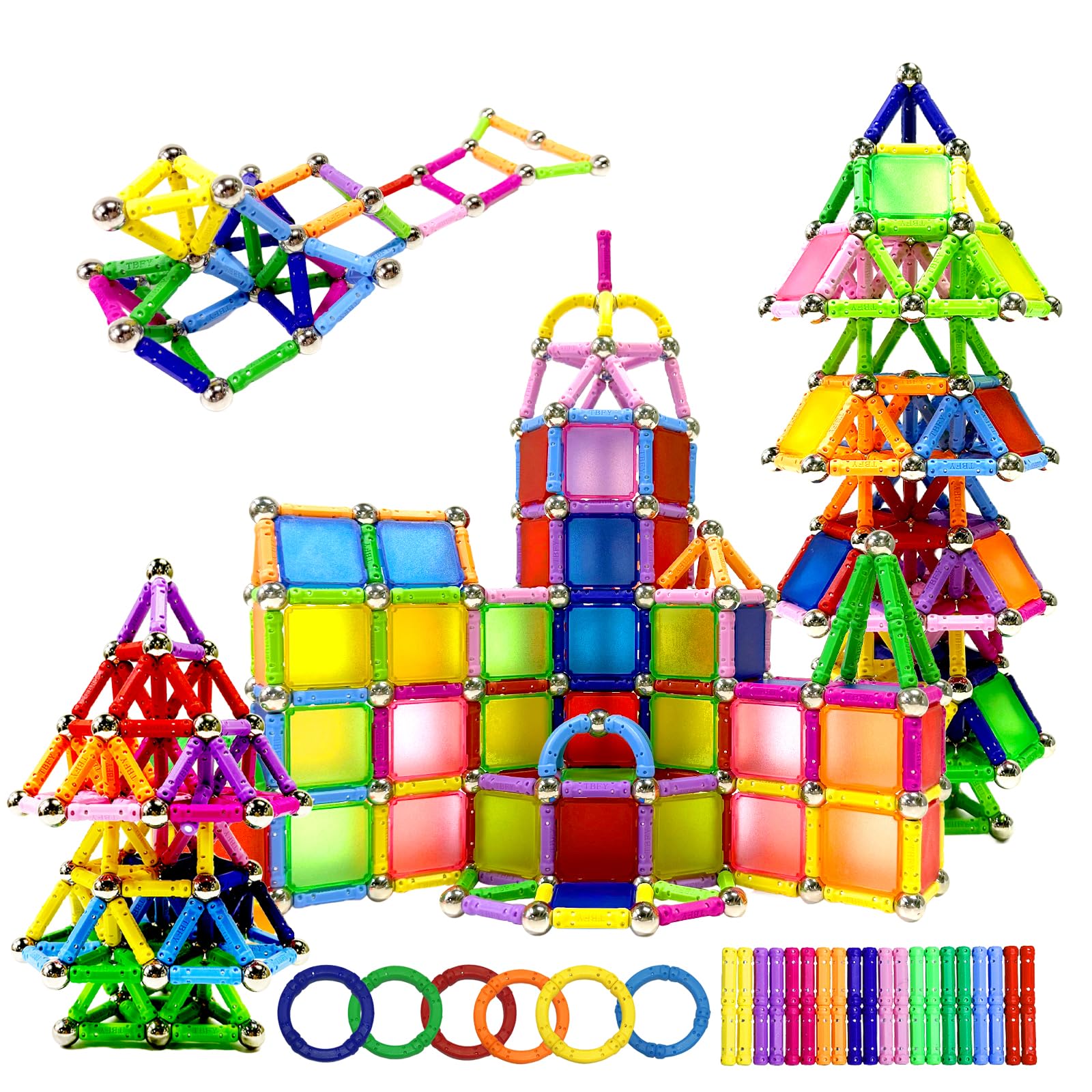 Costruzione Magnetico per Bambini da 244 pcs, Gioco Montessori dai 6 anni +