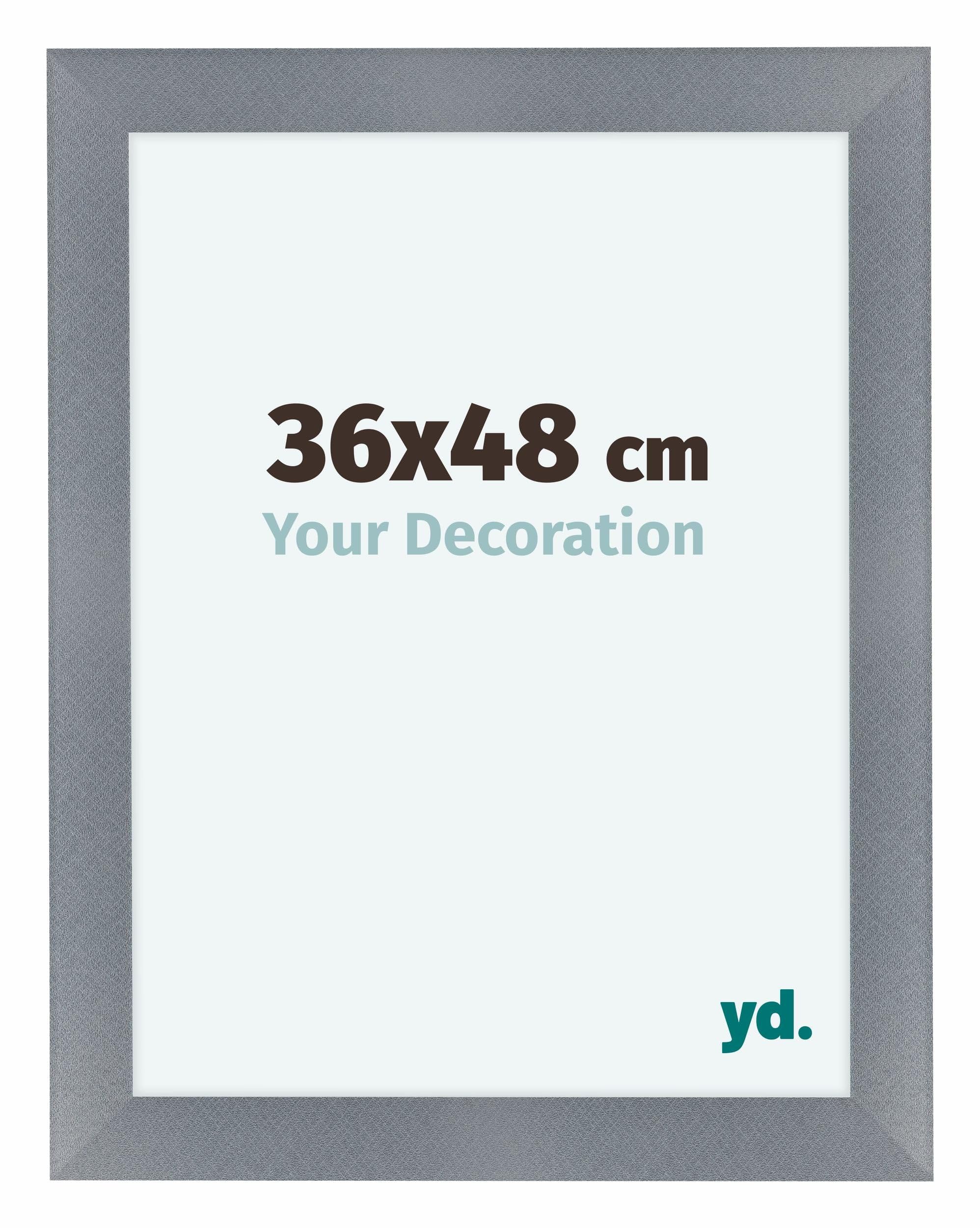 Your Decoration - Picture Frame 36x48 cm - Aluminum Brushed - Decorative Wall Frame in MDF with Antireflection - Frame 36x48 - Como