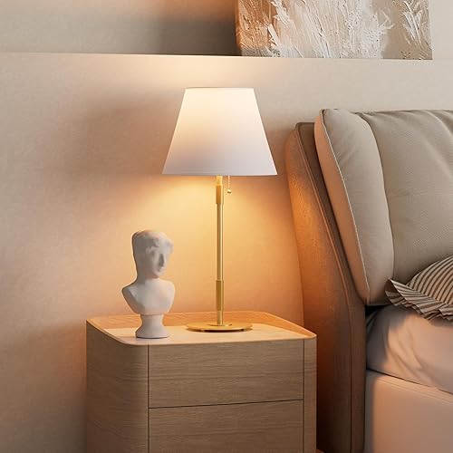 Miniatura 2 de Juego de 2 lámparas de mesa, modernas lámparas de noche para sala de estar, dormitorio, mesita de noche, lámparas blancas modernas vintage con