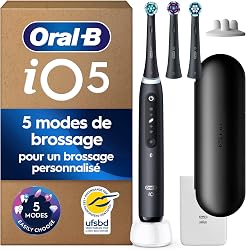 Oral-B iO5 Electric Toothbrush Black, 3 Brushes, 1 Travel…