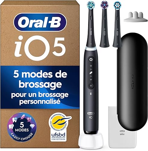 Oral-B iO5 Electric Toothbrush Black, 3 Brushes, 1 Travel… - 1