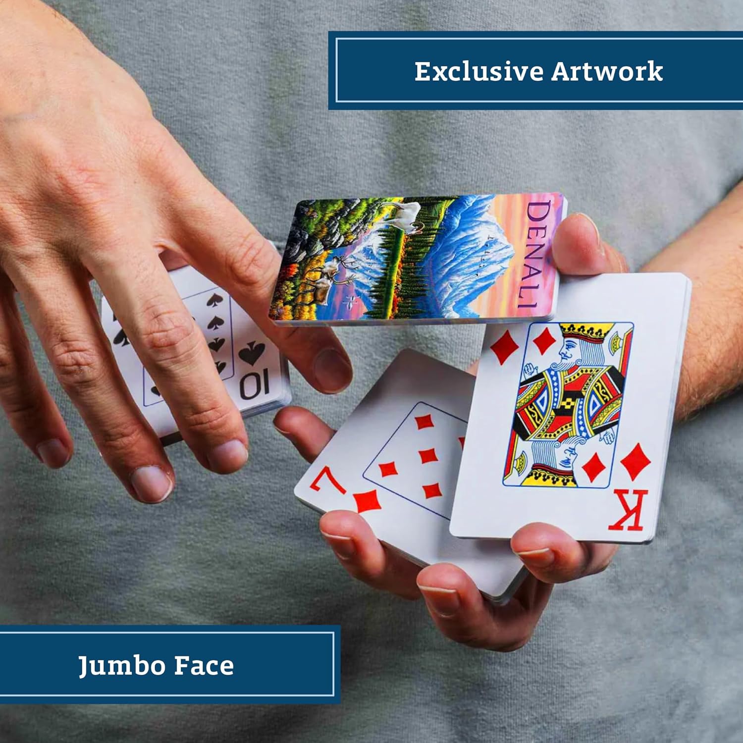 Boardwalk Puzzles Denali, Featherlight Unique Playing Cards, Fun Themed Deck for Home and Travel