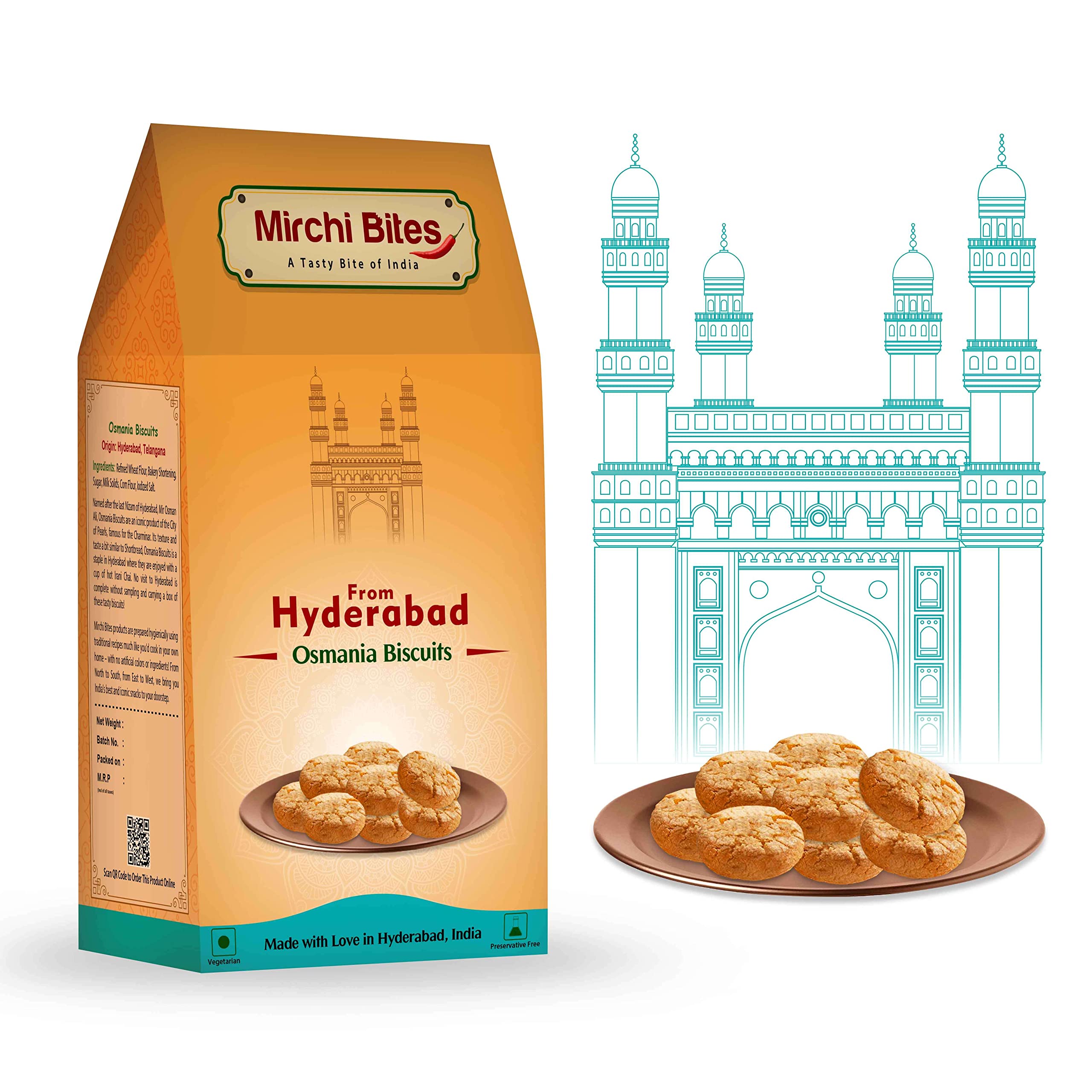 Mirchi Bites Hyderabad Osmania Biscuits | Famous Hyderabadi Biscuits | Eggless and Vegetarian | 240G (B0BNJ4KW9V) Amazon Price History, Amazon Price Tracker