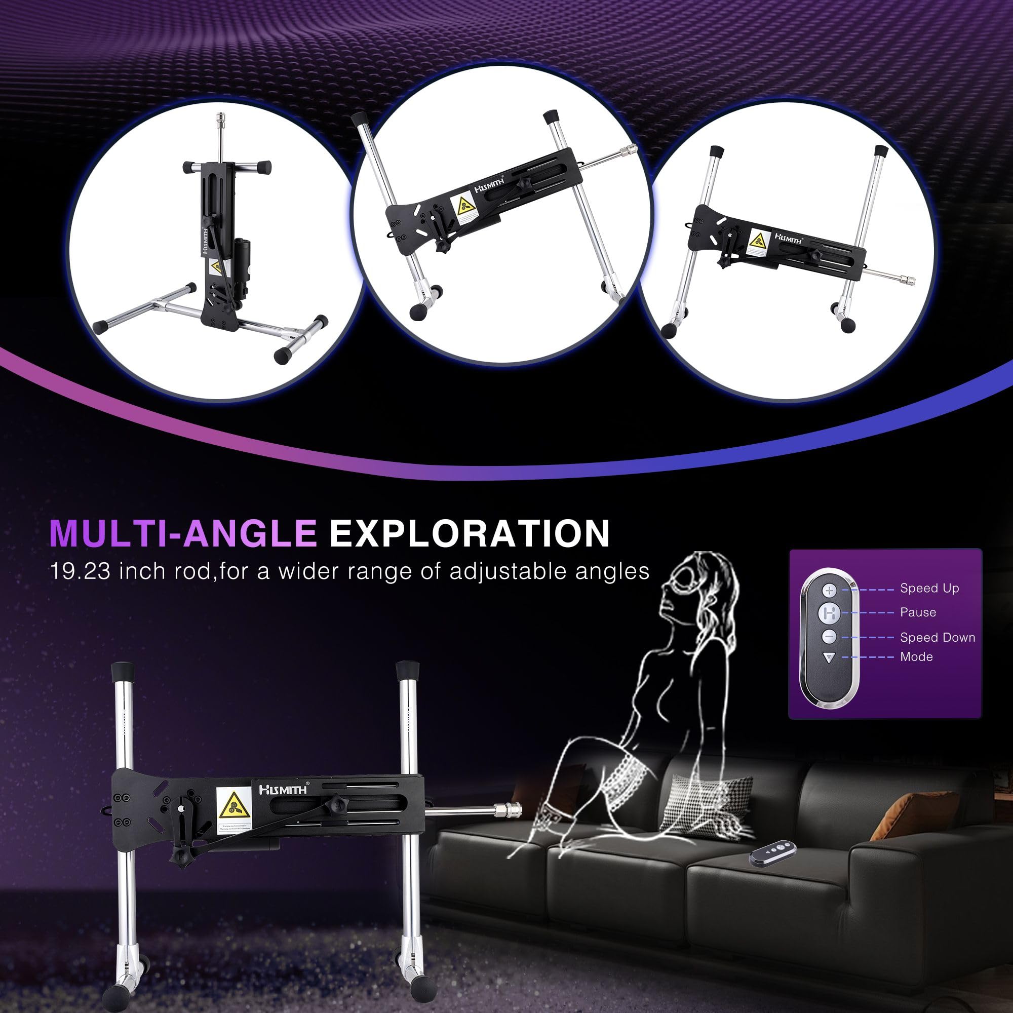 Hismith Premium 3.0 Pro, Sex Machine with KlicLok System, Wire and Intelligent APP Controlled Love Machine with Dildo,Purple: APP Controlled