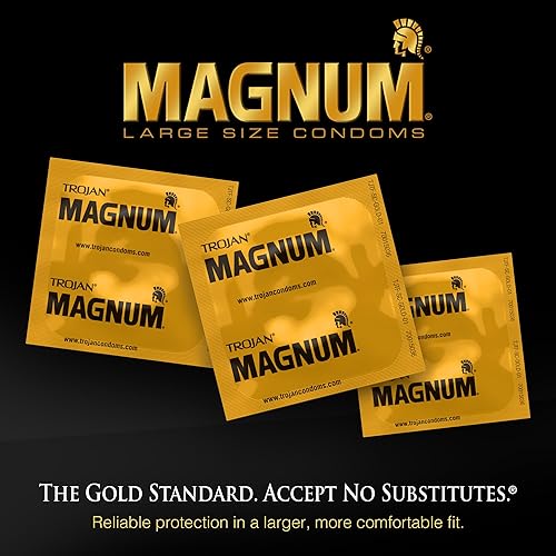 Miniatura 3 de Preservativos lubricados Trojan Magnum Xl Magnum XL 12 unidades Negro 1 1