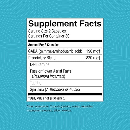 Miniatura 3 de Nature's Sunshine GABA Plus, 60 cápsulas, Kosher | Salud cerebral y apoyo del sistema nervioso para ayudar a encontrar una sensación de relajación y