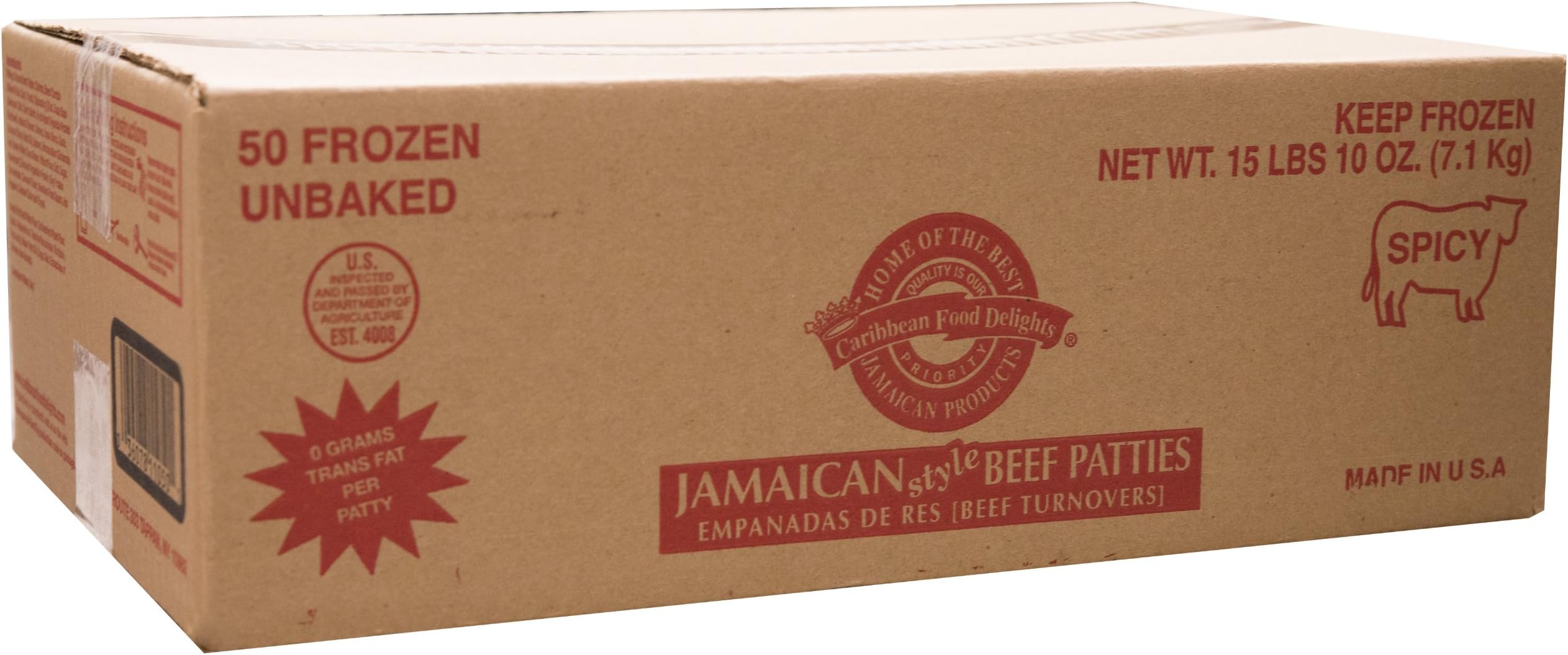 Jamaican Style Patties, Unbaked (Spicy Beef, 2 Cases)