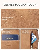 Vista 102 de Telena Riñonera pequeña para mujer, de cuero, cangureras, bolsa de pecho para mujer 3-camel marrón