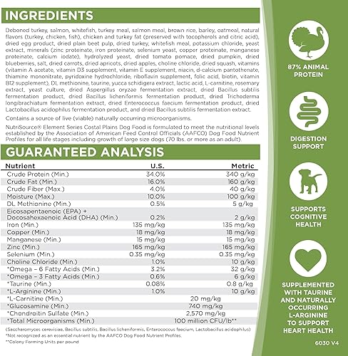 Miniatura 2 de NutriSource Element Series Coastal Plains - Alimento seco para perros, pavo, salmón y pescado blanco, 4 libras
