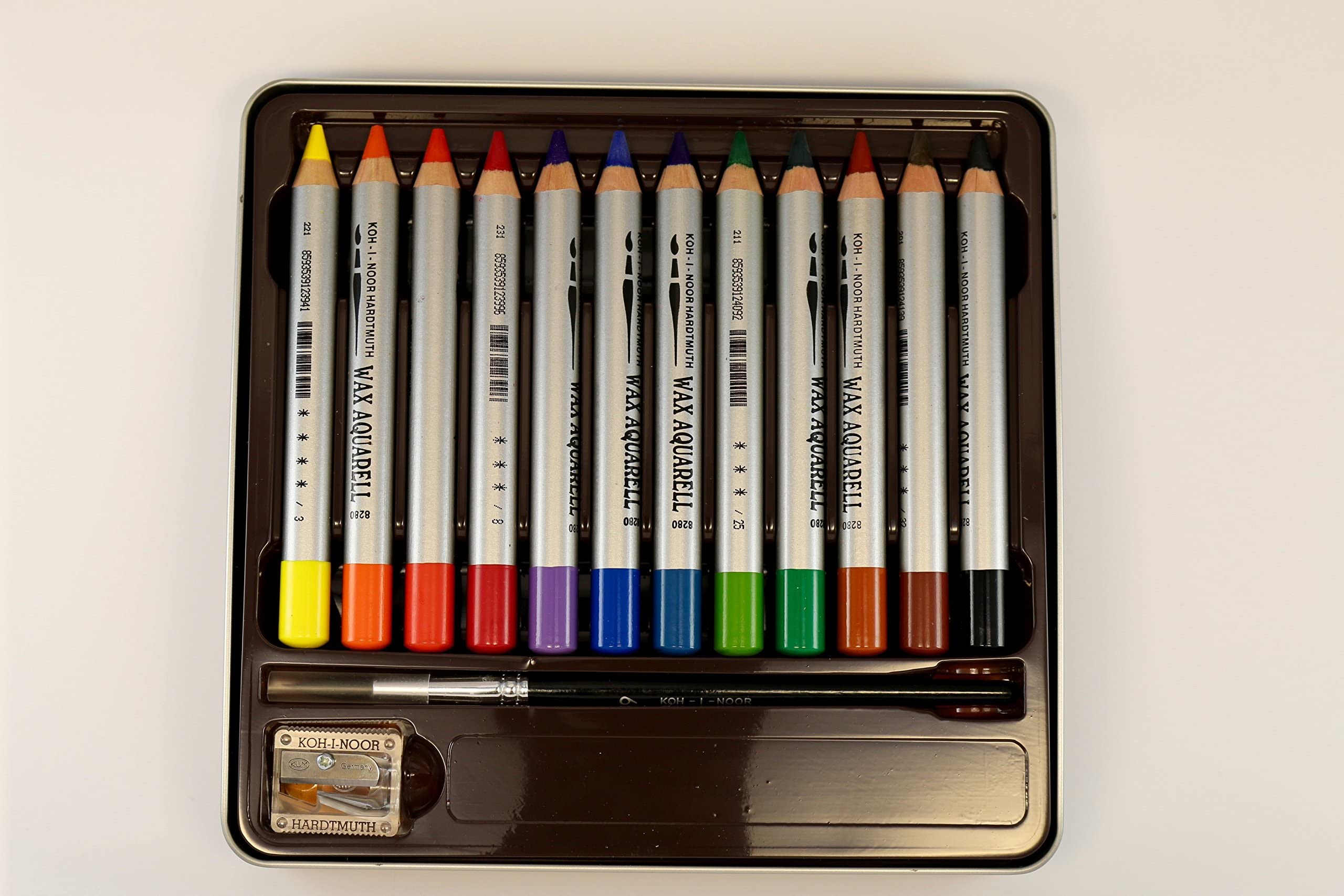 KOH-I-NOOR 8282 Aquarell kolorowe pastele z delikatnym woskiem w puszce (12 szt.)