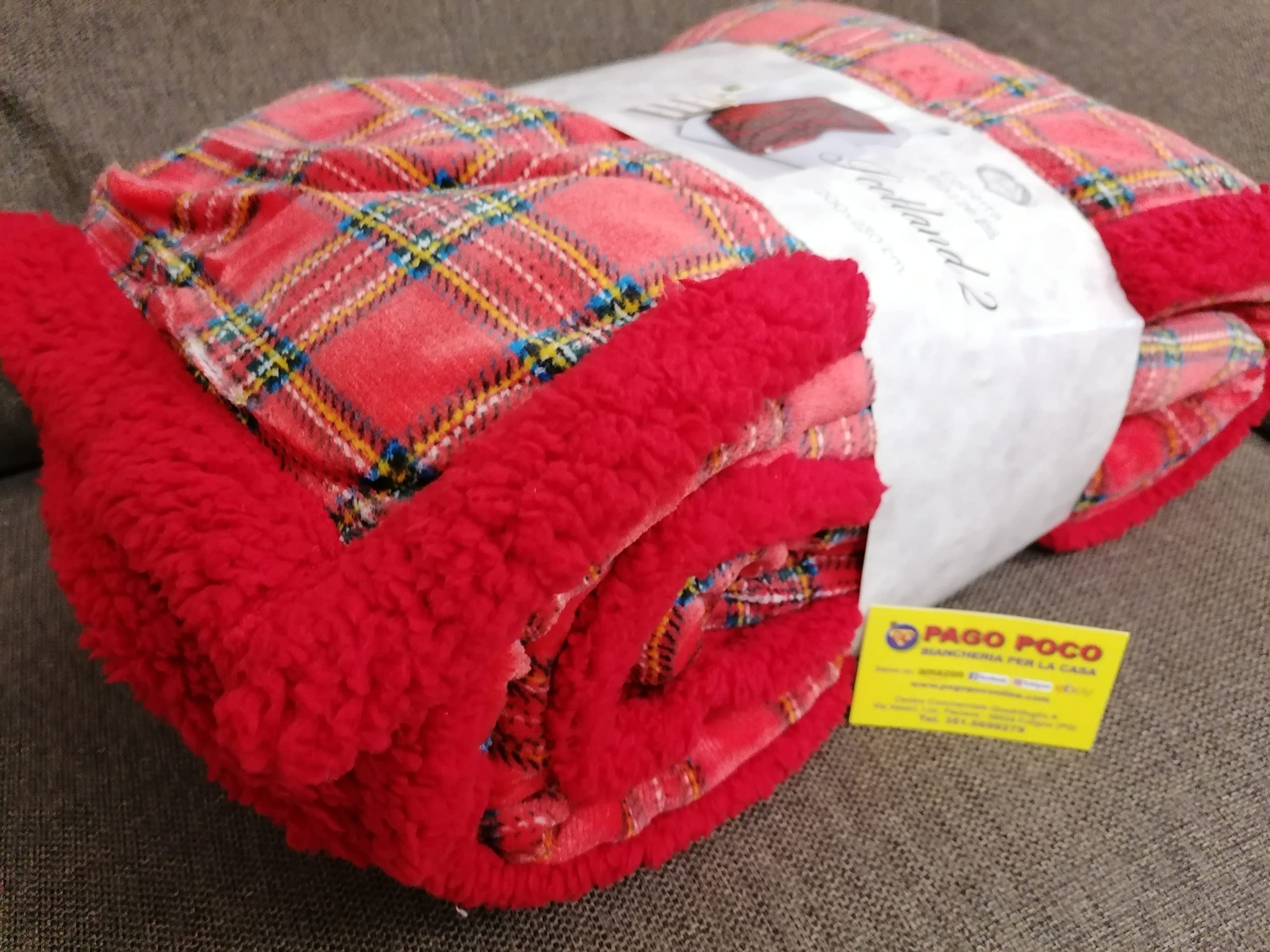 SKY Plaid Divano Coperta Letto in caldo e morbido Pile da 340 gr mq con Retro Agnellato