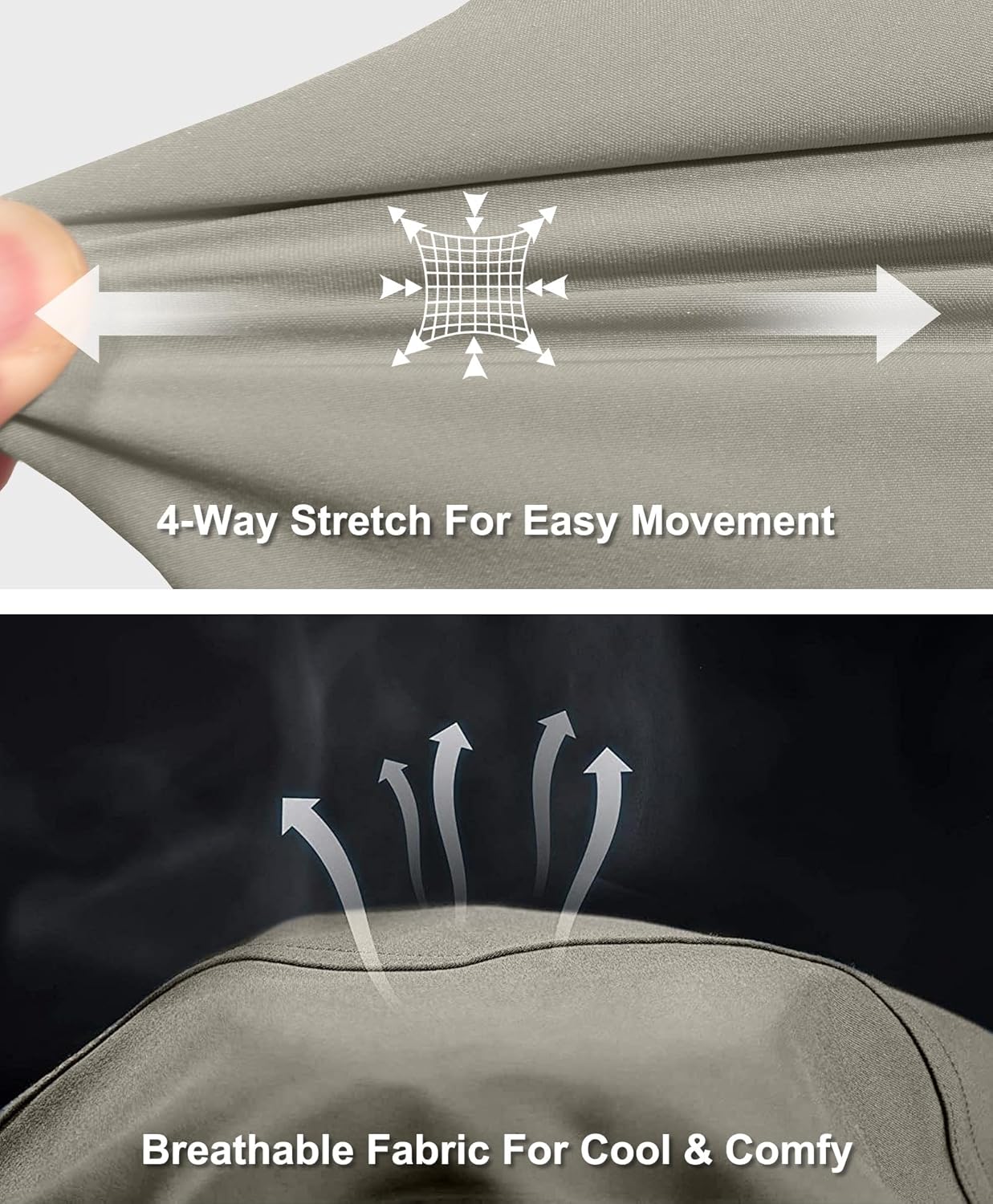 Little Donkey Andy Men's Lightweight Fishing Pants with Belt 5 Zip Pockets Waterproof Quick-Dry Travel Hiking Outdoor Pants - Image 5