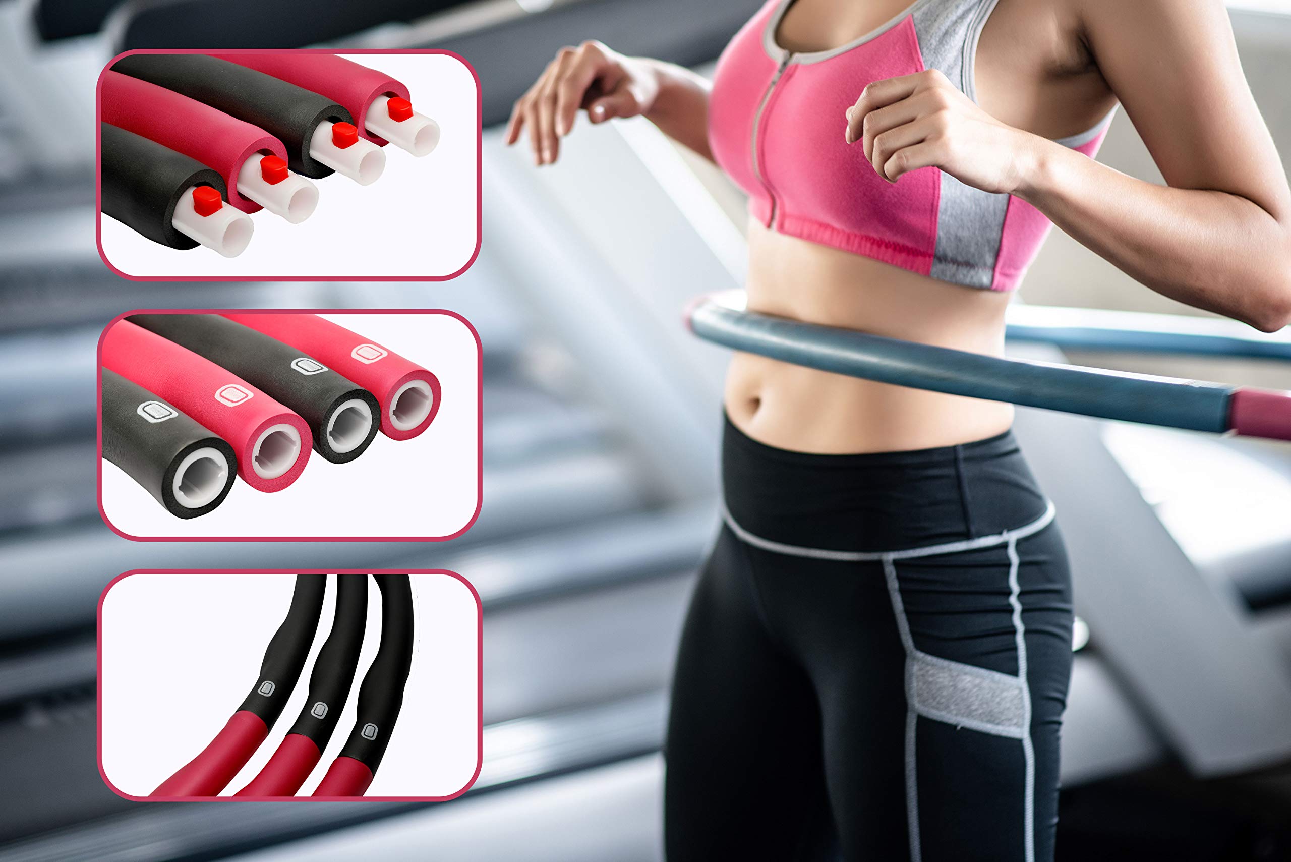 Hula Hoop Reifen für Erwachsene & Kinder, Gewichtsabnahme und Massage, 6-8 teiliger Abnehmbarer - Fitnessreifen Hula Hoop