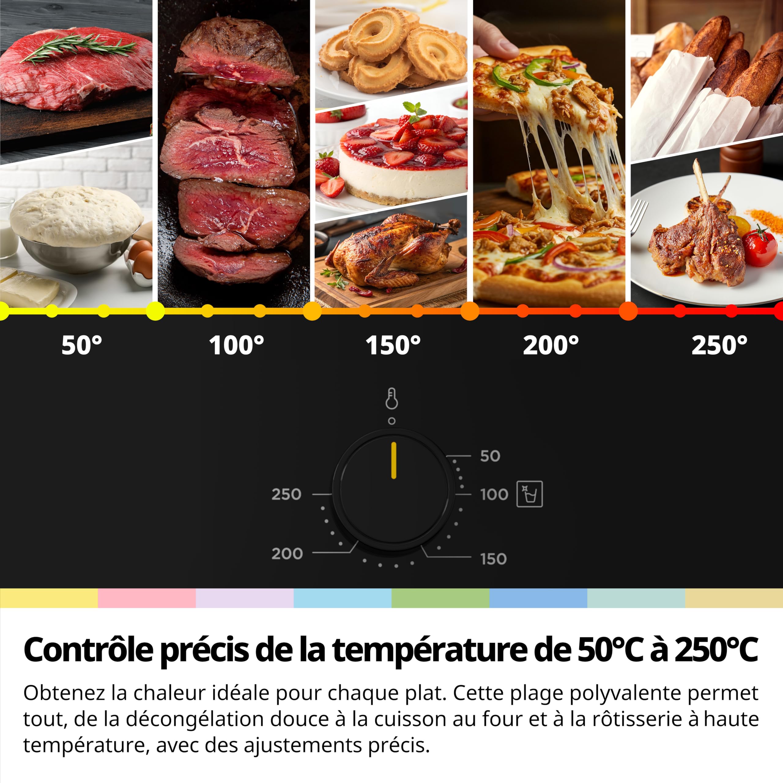 Comfee Electric Built-in Oven, 60 cm, 70 L, 3 kW, Rotating Heat, Grill, Pizza Function, AquaClean Steam Cleaning, LED Display with Timer, ECO Mode, Black [Energy Class A]