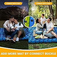 Vista 8 de Colchoneta para dormir, almohadilla de dormir compacta para acampar con almohada bomba de pie integrada, colchoneta inflable para viajes