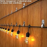 Vista 2 de Ganchos de cadena de luces, clips de luces de acero inoxidable, ganchos de tornillo para exteriores para fiesta de Navidad, alambre de fácil