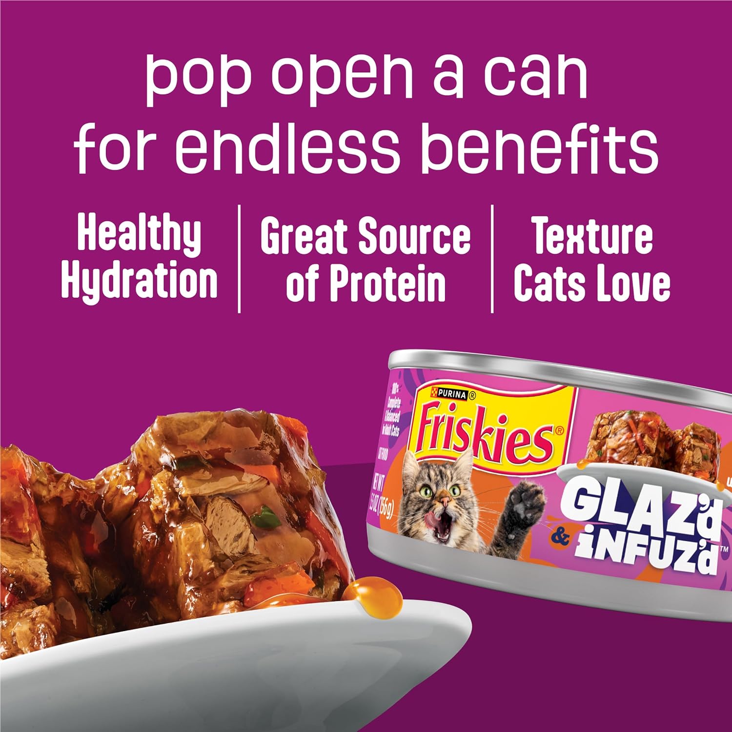 Purina Friskies Glaz’d and Infuz’d with Gravy Glaz’d Chicken Wet Food for Cats - 5.5 Ounce (Pack of 24)