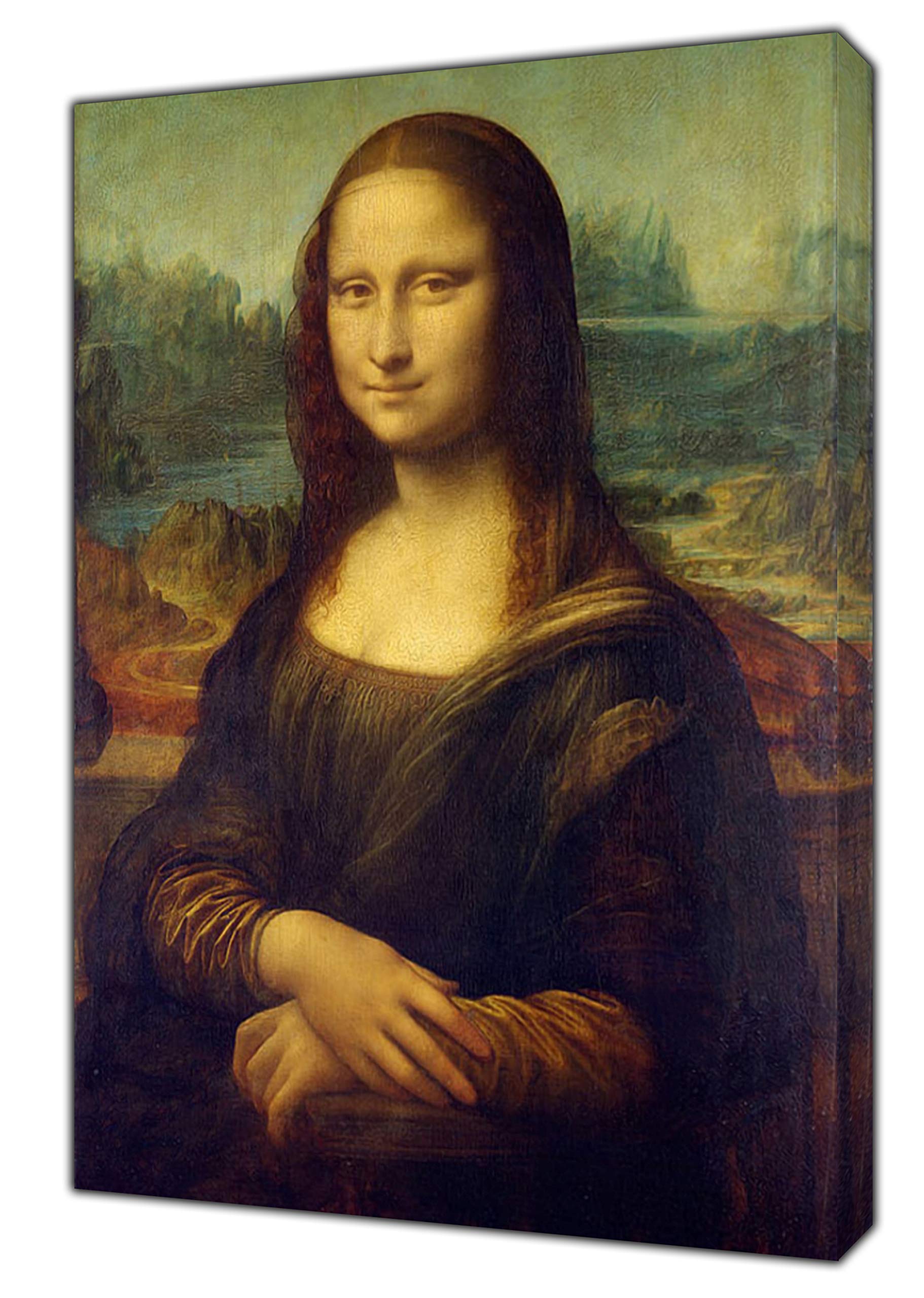 YourHomeArt Mona Lisa Paint by Leonardo Davinci Picture Paint Picture Reproduction Print On Framed Canvas Wall Art Home Decoration 24 x 16inch(60x 40 cm) -18mm Depth