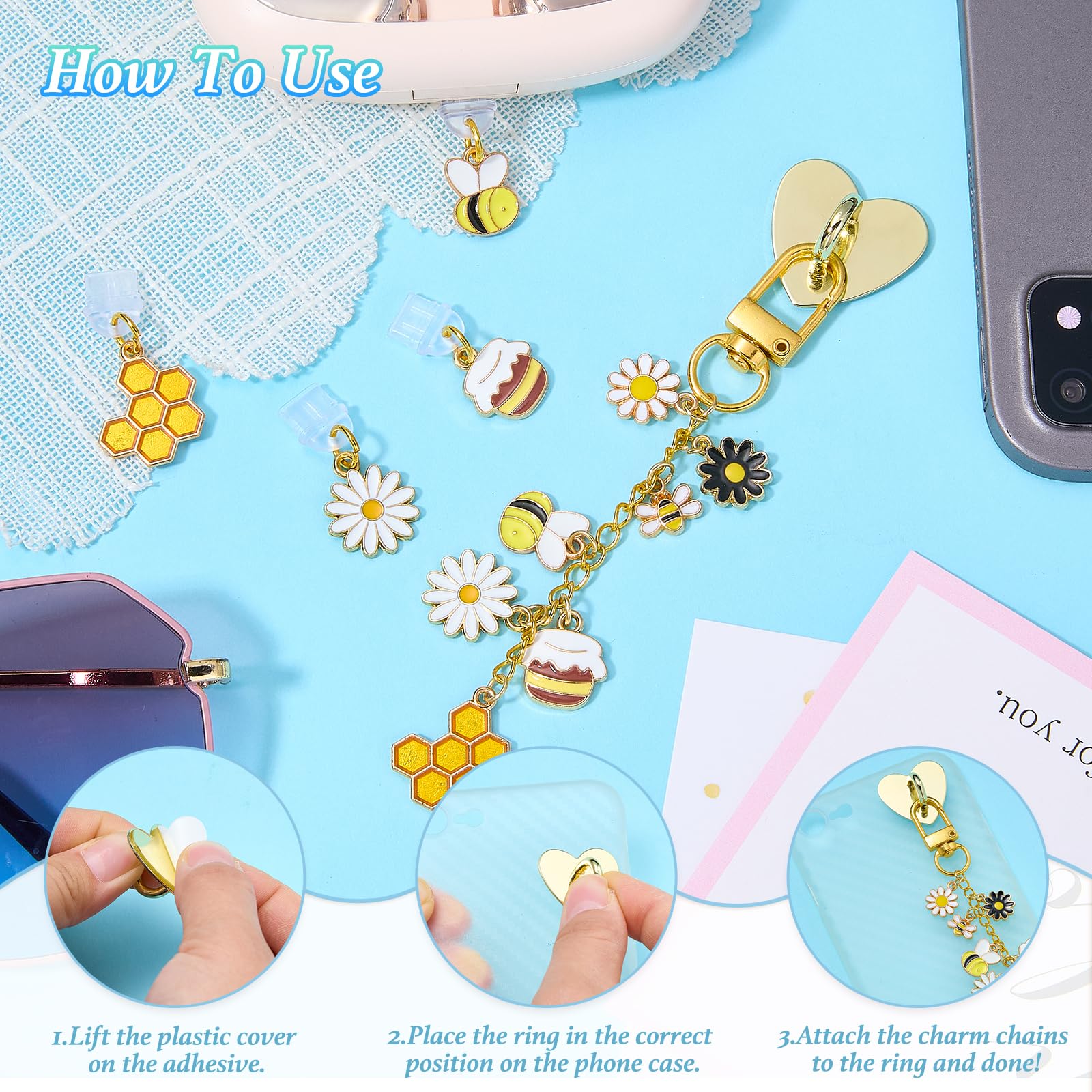 Pendentif de téléphone portable avec bouchon anti-poussière USB C assorti
