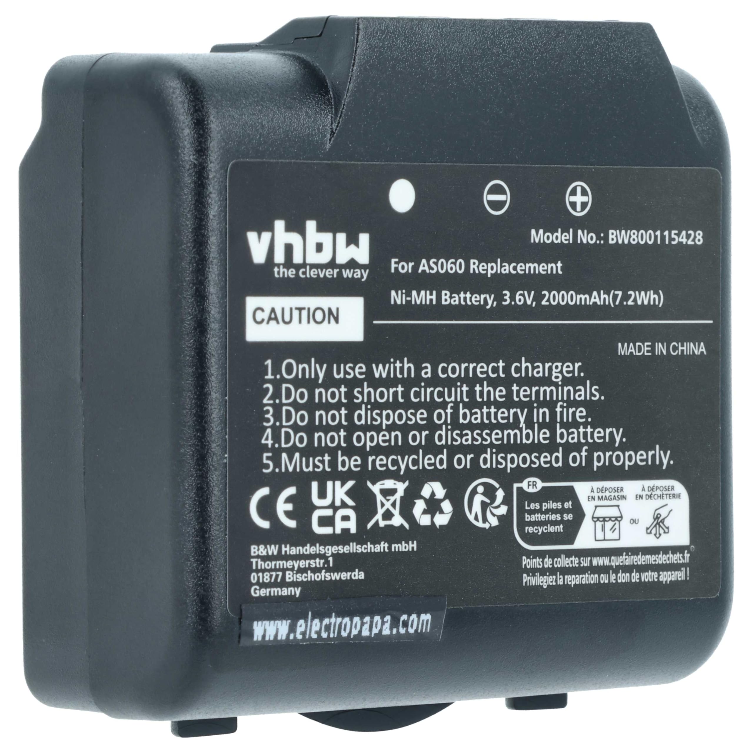 Bateria do IMET M550 Ares M550S Thor BE5500 BE3600 2000mAh 3,6V NiMH Nero