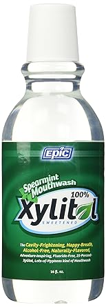 Epic Xyitol Spearmint Flavored Mouthwash, 16-Ounce