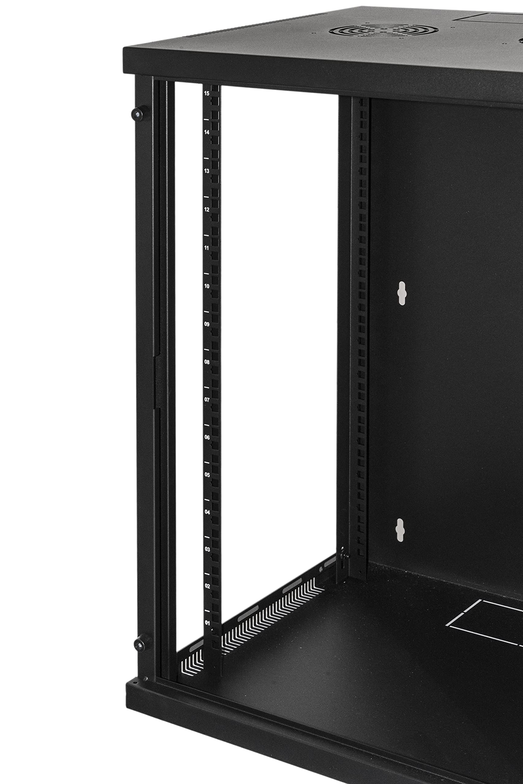 LINK LK1915UN armadio rack 19" 15 unità da muro per reti con fianchi apribili e porta in vetro temprato con chiusura a chiave in metallo nero dimensioni 54x45x75 cm capacità 50 kg 1 unità