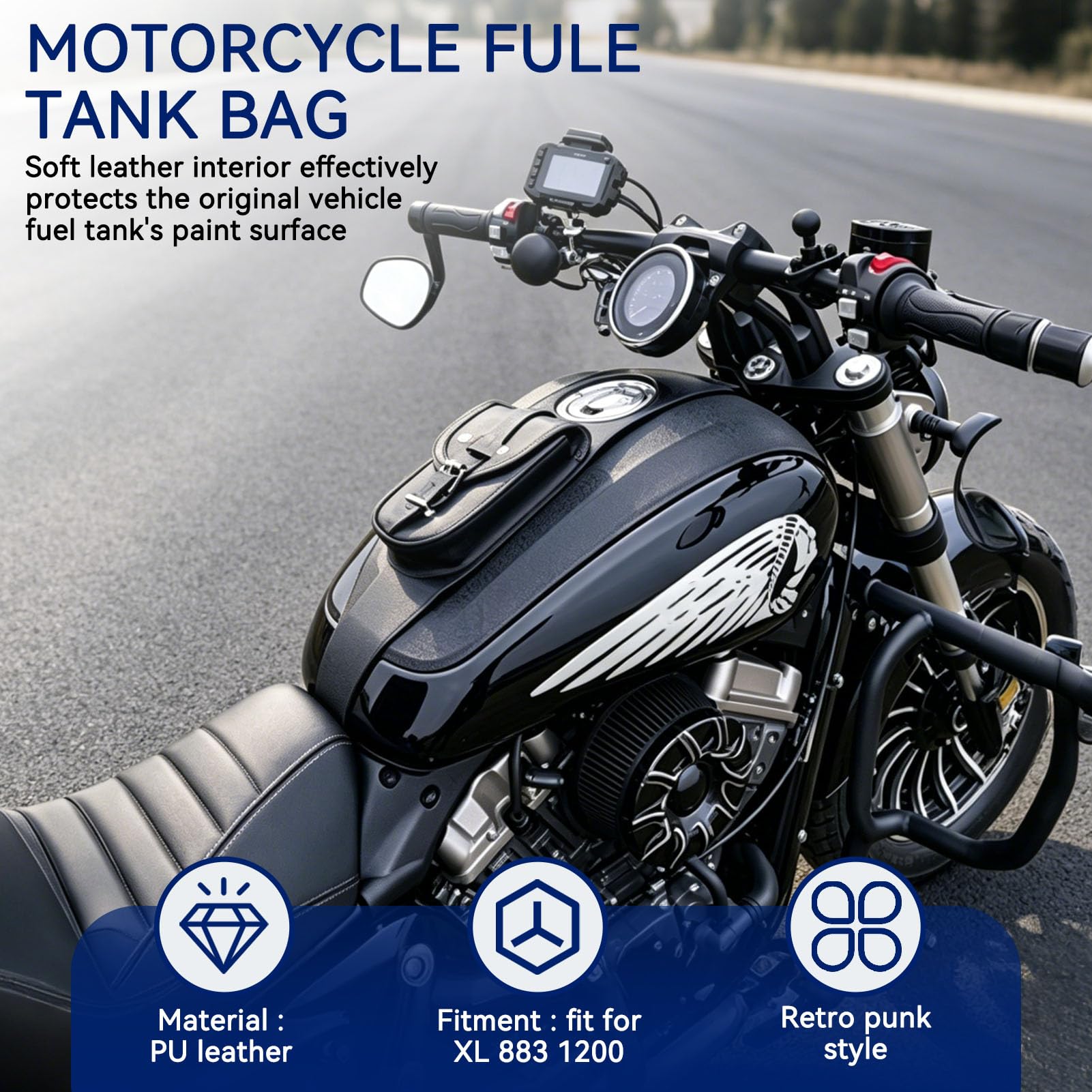 Borsa Serbatoio carburante PU per moto copertura XL 883 1200