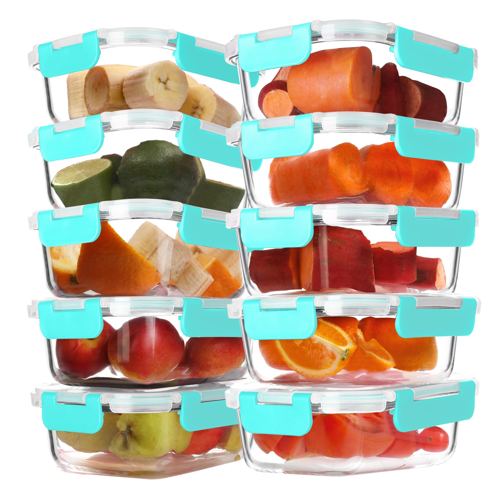 Amazon.com: BAYZZ 10 Pack 22 oz Glass Meal Prep Containers, Glass Amazon.com: BAYZZ 10 Pack 22 oz Glass Meal Prep Containers, Glass