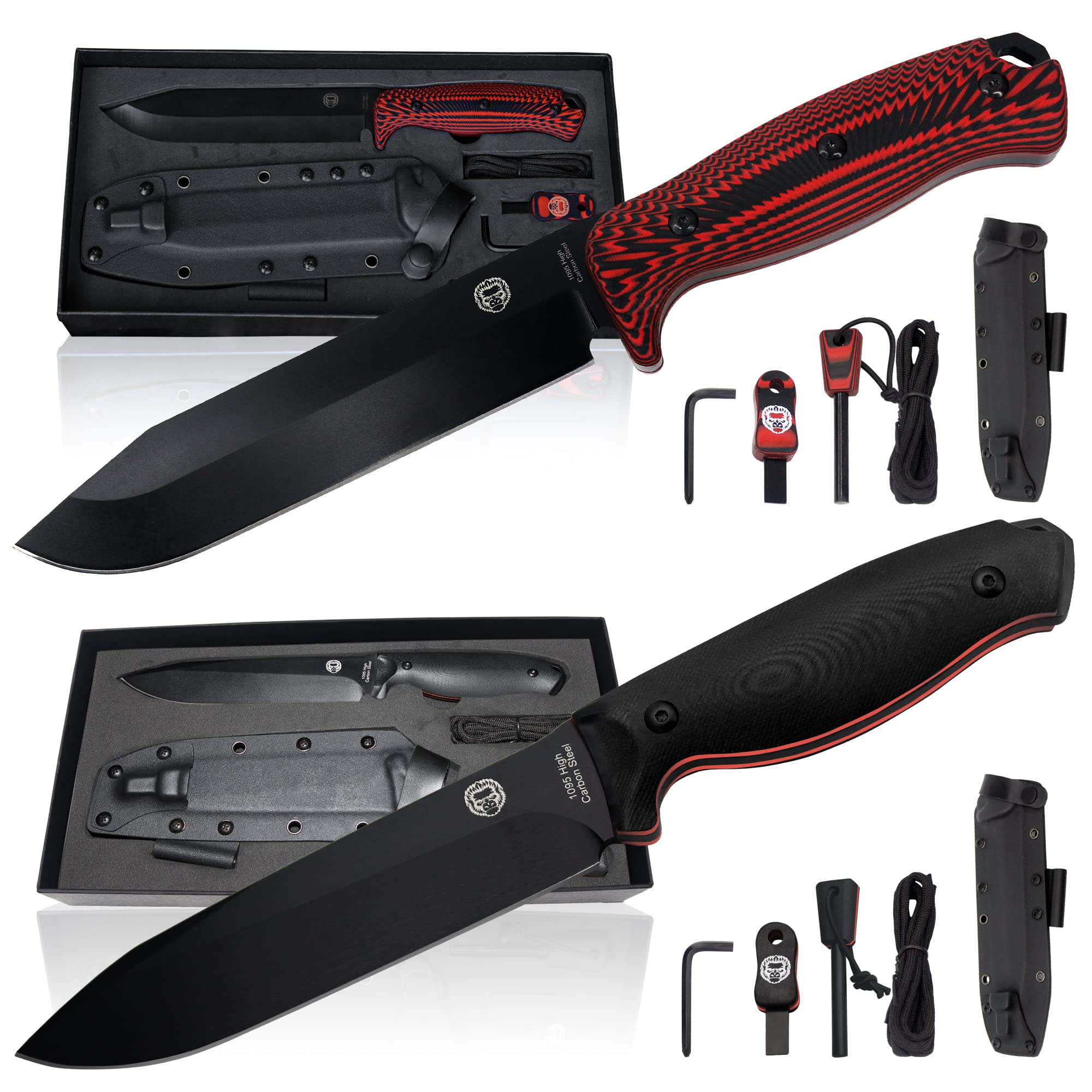 Chopping 1095 Survival Knife and Large 1095 Survival Knife Giftset Bundle