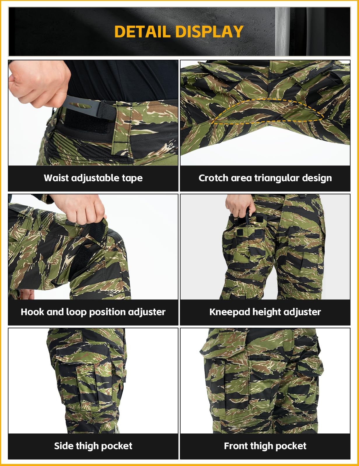 IDOGEAR Men G3 Combat Pants with Knee Pads Camouflage Pants Airsoft Paintball Outdoor Tactical Trousers — view 17