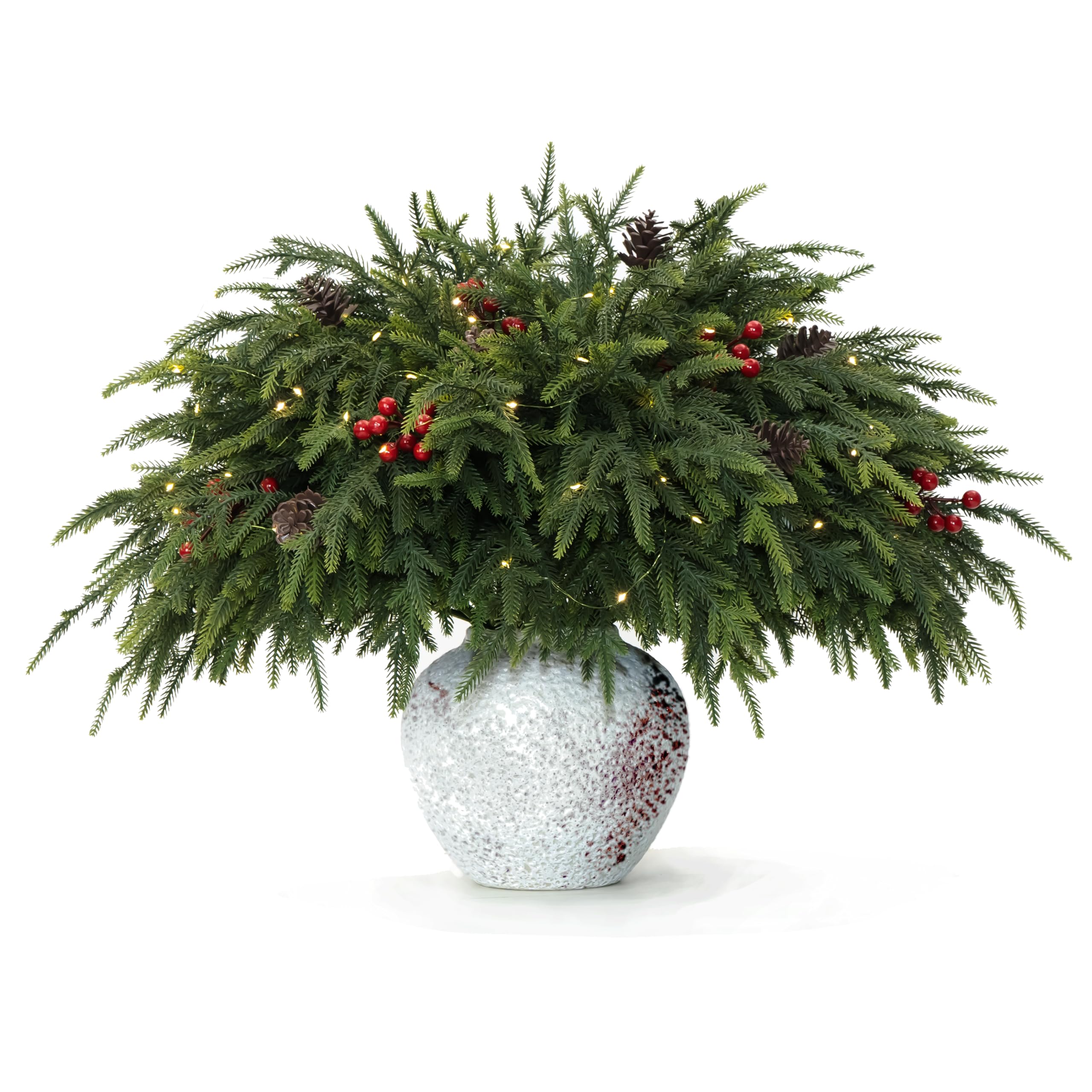 12 Pcs Odorless Christmas Norfolk Pine Branches,Healthy Home Deco,Norfolk Pine Artificial Christmas Branches DIY,Faux Christmas Norfolk Pine Branches for Xmas Indoor Outdoor,Christmas Deco (23 Inches)