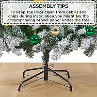 Vista 8 de Yaheetech 7.5ft Pre-lit Spruce Artificial Christmas Tree Snow Flocked Hinges Tree with 550 Multicolor LED Lights & 1284 Branch Tips & Metal Stand