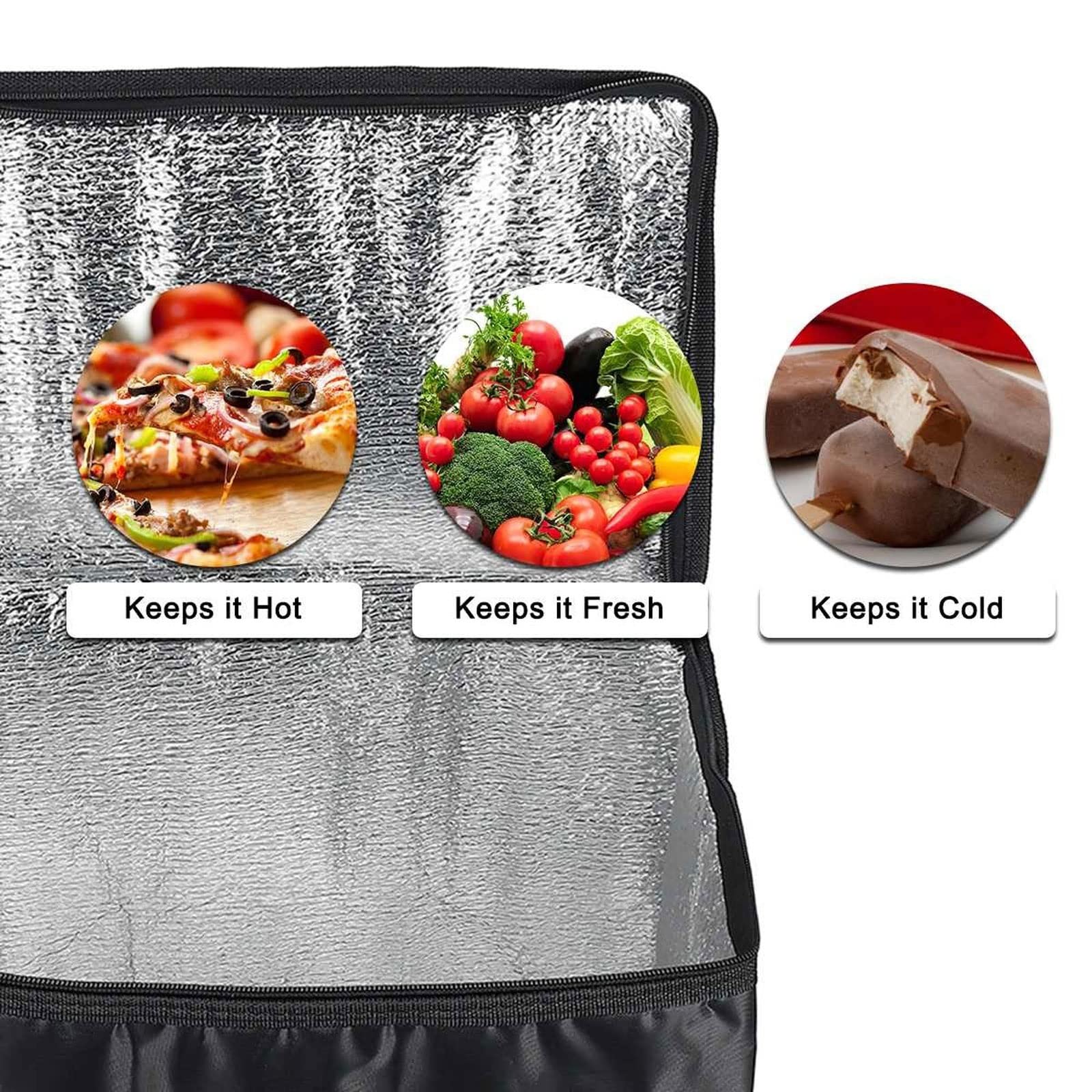 Lunchtaschen, faltbar, große Kühltasche, tragbare Isoliertasche für Lebensmittel und Kuchen, Thermobox aus Aluminiumfolie, wasserdichte Eispackung, Lunchbox