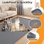 Cat Litter Mat Extra Large 51" x 25.6" - Silicone Litter Trapping Mat for Scatter Control, Waterproof Non-Slip with Raised Edges, Soft on Paws, Easy to Clean, Multi-Purpose Pet Pad