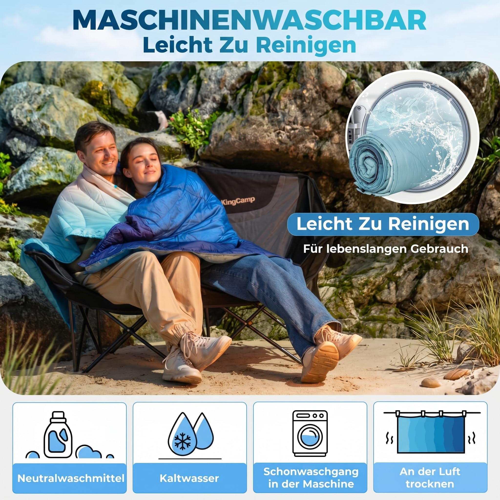 KingCamp Reisedecke Ultraleicht, Decke Wasserabweisend Kompakt,Outdoor Campingdecke Warme,kleines packmaß für Camping Büro Outdoor, (Frosttal,200x145cm)