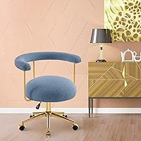 Vista 2 de BarberPub Silla de manicura con ruedas rodantes, moderna silla de tocador de maquillaje, estación de tecnología de uñas ajustable, sillón